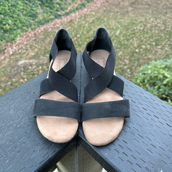 Naturalizer Women’s Reflex Black Elastic Fabric Strap Sandals Size 6.5 - Picture 3 of 8